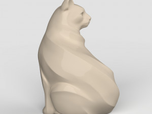 STL CNC Router file 3dprintable Sitting Cat 3D Print Model