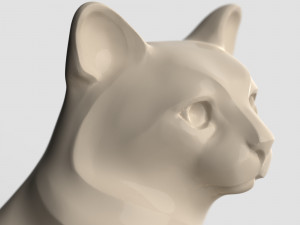 STL CNC Router file 3dprintable Sitting Cat 3D Print Model