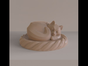 STL CNC Router file 3dprintable Cat curl up 3D 프린트 모델