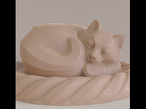 STL CNC Router file 3dprintable Cat curl up 3D 프린트 모델