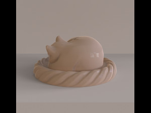 STL CNC Router file 3dprintable Cat curl up 3D 프린트 모델