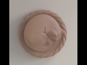 STL CNC Router file 3dprintable Cat curl up 3D 프린트 모델