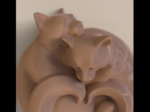 File STL del router CNC Gatti addormentati stampabili in 3D Modello di stampa 3D