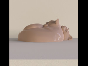 STL CNC Router file 3dprintable Sleeping Cats 3D Принт Модель