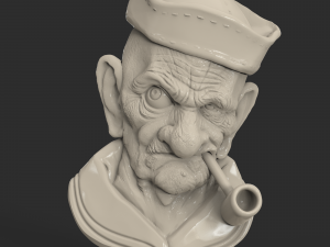STL CNC Router file 3dprintable Old Sailor 3D Print Model