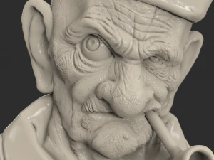 STL CNC Router file 3dprintable Old Sailor 3D Print Model