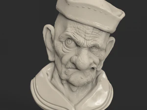 STL CNC Router file 3dprintable Old Sailor 3D Print Model