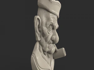 STL CNC Router file 3dprintable Old Sailor 3D Print Model