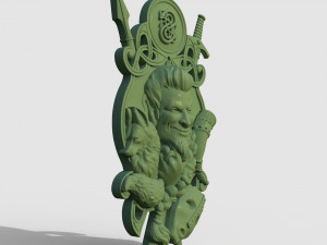 STL CNC Router file 3dprintable Loki Panel by Scandinavian mythology Model Cetak 3D