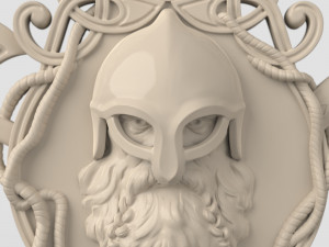 STL CNC Router file 3dprintable Thor with a Wolf panel by Scandinavian mytholoanel Modello di stampa 3D