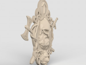 STL CNC Router file 3dprintable Thor with a Wolf panel by Scandinavian mytholoanel Modello di stampa 3D