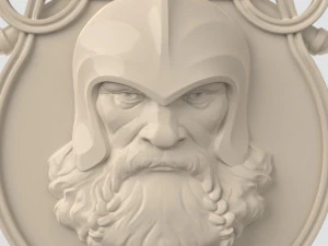 STL CNC Router file 3dprintable Thor with Goat and Hammers panel by Scandinavian mythology 3D Print Model
