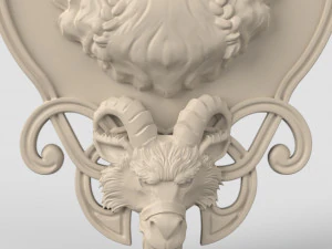 STL CNC Router file 3dprintable Thor with Goat and Hammers panel by Scandinavian mythology 3D Print Model