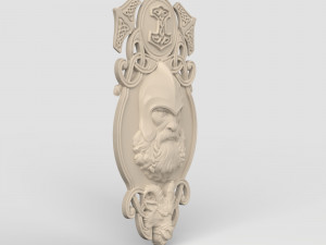 STL CNC Router file 3dprintable Thor with Goat and Hammers panel by Scandinavian mythology 3D 打印模型