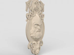 STL CNC Router file 3dprintable Thor with Goat and Hammers panel by Scandinavian mythology 3D Print Model