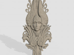 STL CNC Router file 3dprintable Valkyrie Panel by Scandinavian mythology Viking pagan deity 3D Print Model
