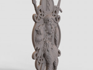 STL CNC Router file 3dprintable Freya Panel by Scandinavian mythology Viking pagan deity 3Dプリントモデル