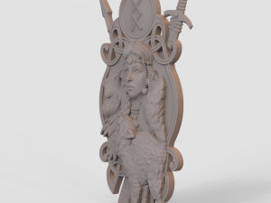 STL CNC Router file 3dprintable Freya Panel by Scandinavian mythology Viking pagan deity 3Dプリントモデル