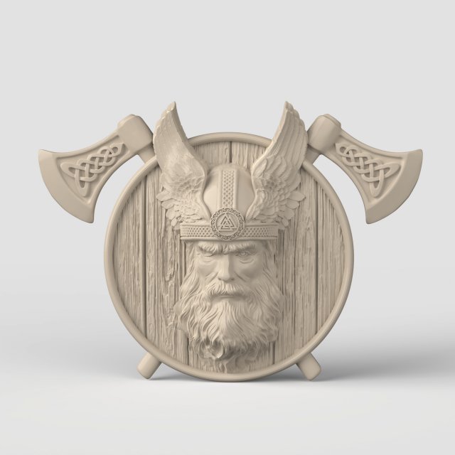 STL CNC Router file 3dprintable Odin panel by Scandinavian mythology Viking pagan deity Modèles 3D en vedette .c4d .max .obj .3ds .fbx .stl .blend 