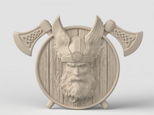 STL CNC Router file 3dprintable Odin panel by Scandinavian mythology Viking pagan deity 3D Print Model