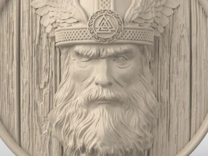 STL CNC Router file 3dprintable Odin panel by Scandinavian mythology Viking pagan deity 3D Print Model