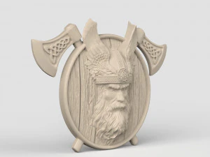 STL CNC Router file 3dprintable Odin panel by Scandinavian mythology Viking pagan deity 3D Print Model