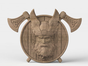 STL CNC Router file 3dprintable Odin panel by Scandinavian mythology Viking pagan deity Modèles 3D en vedette