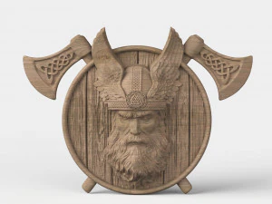 STL CNC Router file 3dprintable Odin panel by Scandinavian mythology Viking pagan deity 3D Print Model