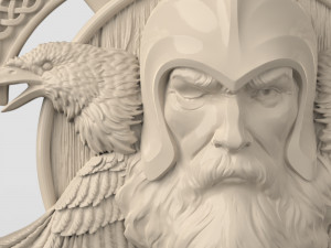 STL CNC Router file 3dprintable Odin crows Panel by Scandinavian mythology 3D Принт Модель