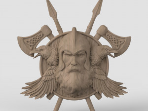 STL CNC Router file 3dprintable Odin crows Panel by Scandinavian mythology 3D Принт Модель