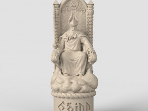Odin on the throne by Scandinavian mythology Viking pagan deity Model do druku 3D
