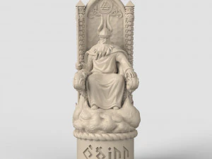 Odin on the throne by Scandinavian mythology Viking pagan deity 3D Print Model