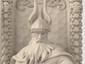 Odin on the throne by Scandinavian mythology Viking pagan deity Model do druku 3D