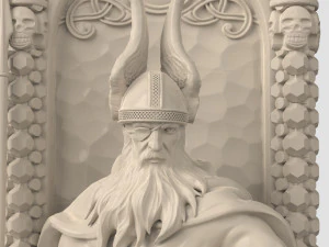 Odin on the throne by Scandinavian mythology Viking pagan deity 3D Print Model