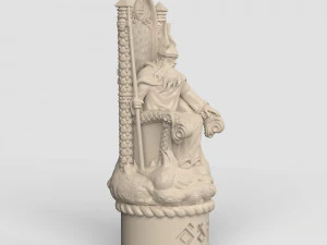 Odin on the throne by Scandinavian mythology Viking pagan deity 3D Print Model