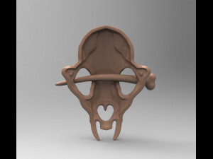 STL CNC Router file 3dprintable Hairpin Skull in primeval style 3D-printmodel