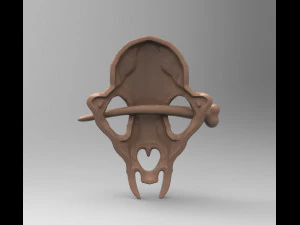 STL CNC Router file 3dprintable Hairpin Skull in primeval style 3D Print Model