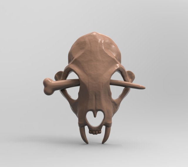 STL CNC Router file 3dprintable Hairpin Skull in primeval style 3D-printmodel .c4d .max .obj .3ds .fbx .stl .blend 