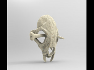 STL CNC Router file 3dprintable Hairpin Skull in primeval style 3D-printmodel