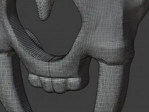 STL CNC Router file 3dprintable Hairpin Skull in primeval style 3D Print Model
