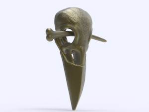 STL CNC Router file 3dprintable Hairpin Crow in primeval style 3D-Druckmodell