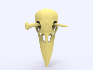 STL CNC Router file 3dprintable Hairpin Crow in primeval style 3D-Druckmodell