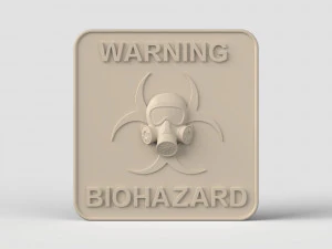 STL CNC-routerbestand 3dprintbaar Biohazard 3D printmodel