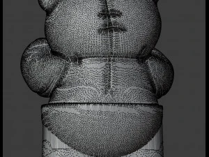 STL CNC Router file 3dprintable Hairpin Teddy Bear Toy 3D Print Model