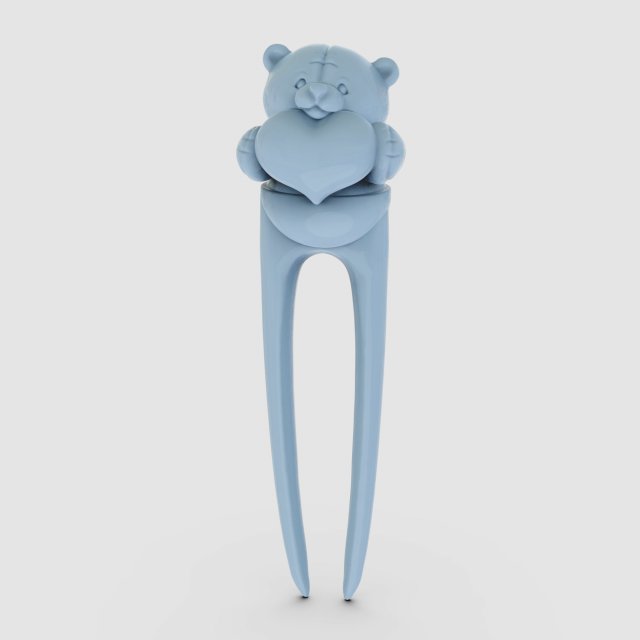 STL CNC Router file 3dprintable Hairpin Teddy Bear Toy Model Cetak 3D .c4d .max .obj .3ds .fbx .stl .blend 