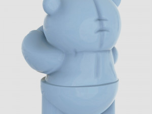 STL CNC Router file 3dprintable Hairpin Teddy Bear Toy Model Cetak 3D