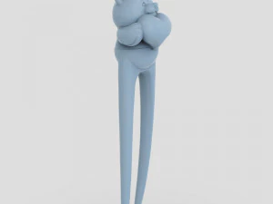 STL CNC Router file 3dprintable Hairpin Teddy Bear Toy 3D Print Model
