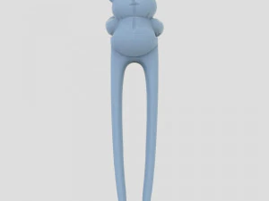 STL CNC Router file 3dprintable Hairpin Teddy Bear Toy 3D Print Model