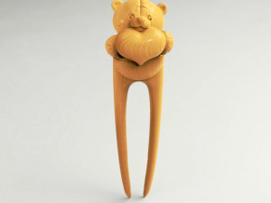 STL CNC Router file 3dprintable Hairpin Teddy Bear Toy Model Cetak 3D