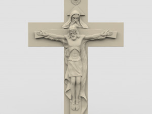 STL CNC Router file 3dprintable Catholic Cross Jesus 3D Print Model